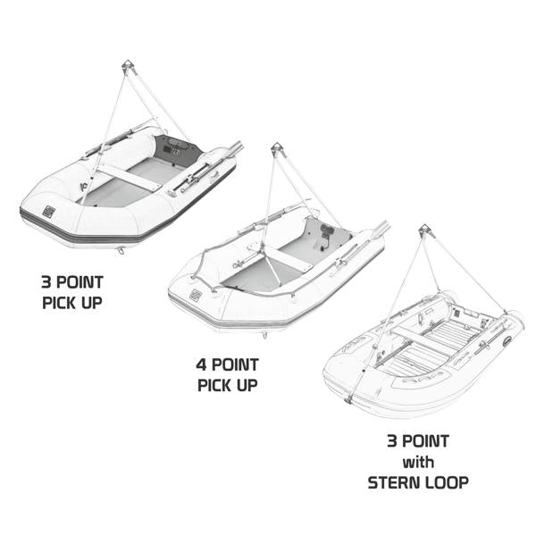 KONG Octopus lifting configurations diagram: 3-point, 4-point and 3-point with stern loop - imagen 8