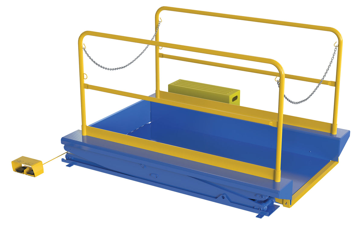 Mesas de tijera con elevación en tierra con pasamanos de Vestil Manufacturing Corp– – Ahora disponibles en MTN Shop US. - imagen 2