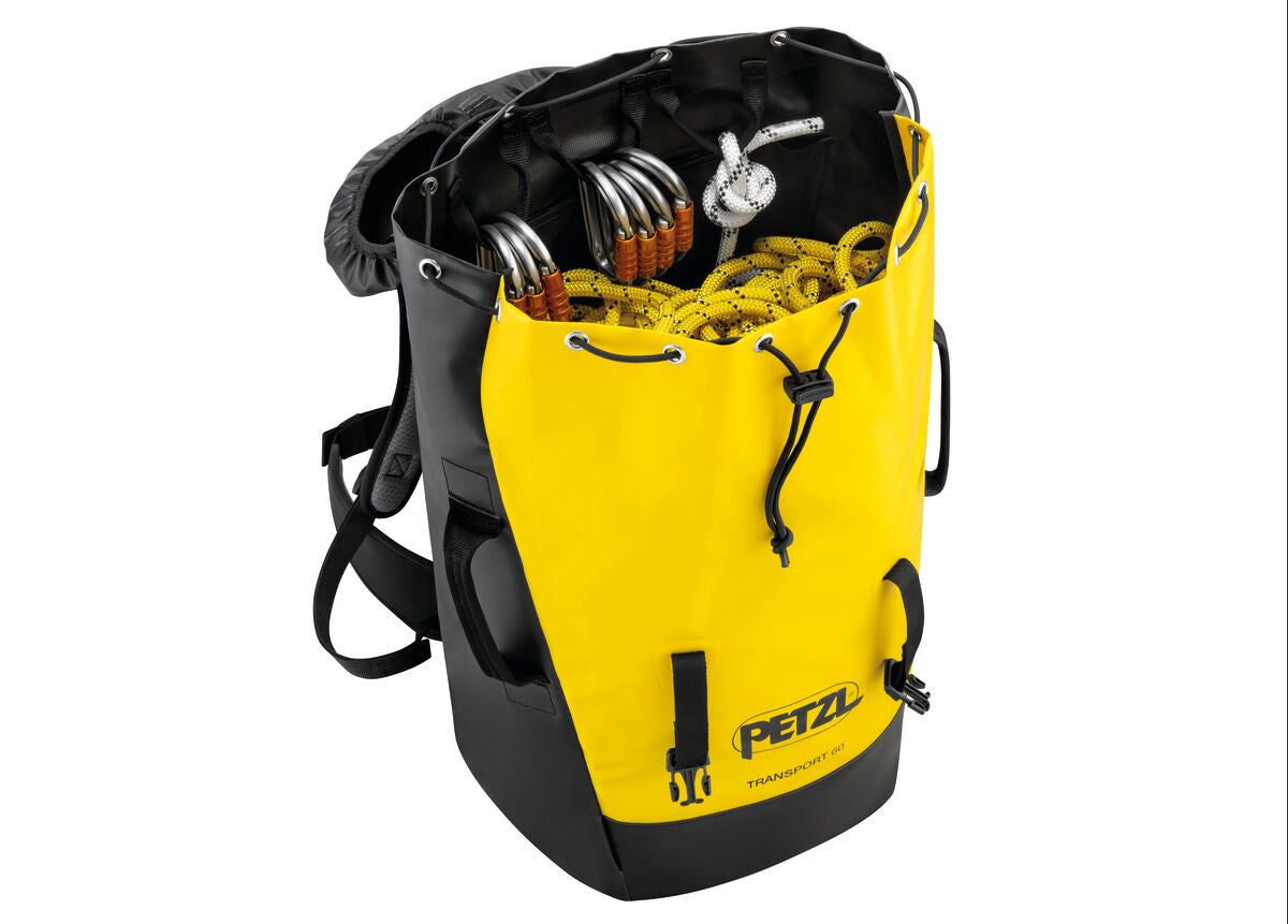 Yellow Petzl Transport 60L durable backpack for gear hauling. - imagen 5