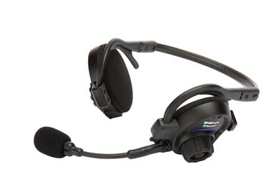 Sena SPH10 headset full view showing Jog Dial, boom microphone, and earhook assembly on white background