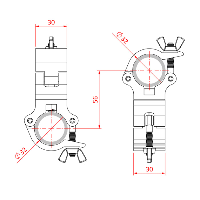 Doughty 32mm Atom Swivel Coupler - imagen 3
