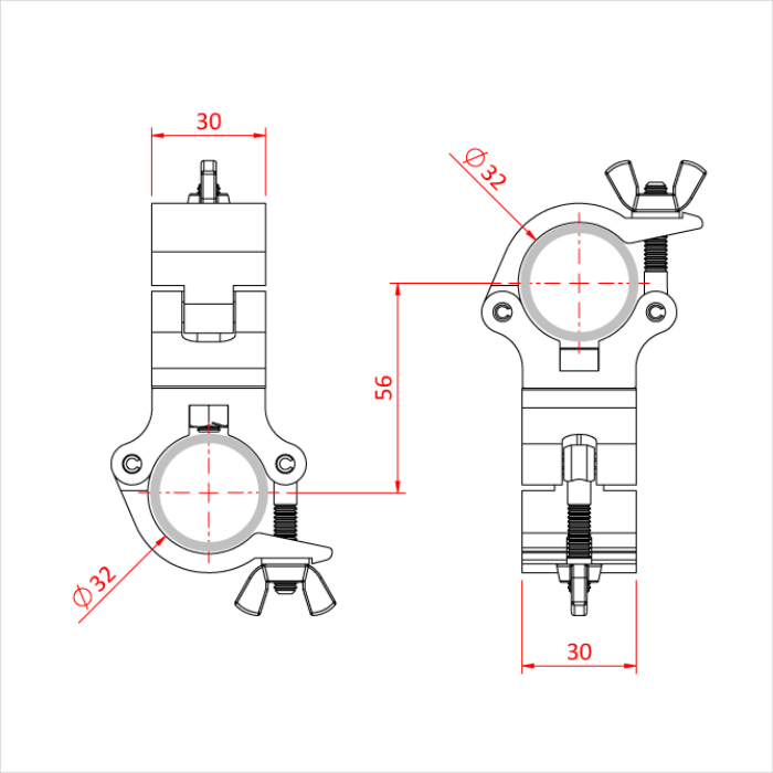 Doughty 90 Degree Fixed Coupler - Atom Clamp, (Cheeseboro) - imagen 3