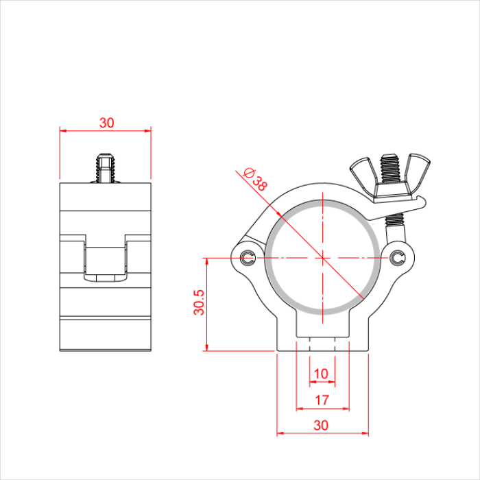 Doughty 38mm Half Coupler - Atom Clamps - imagen 3