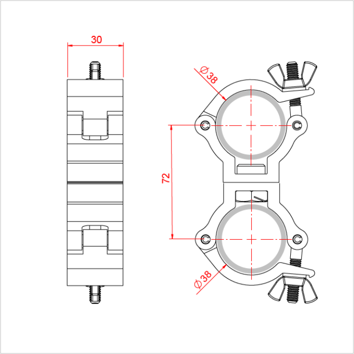 Doughty 38mm Atom Parallel Coupler - imagen 3