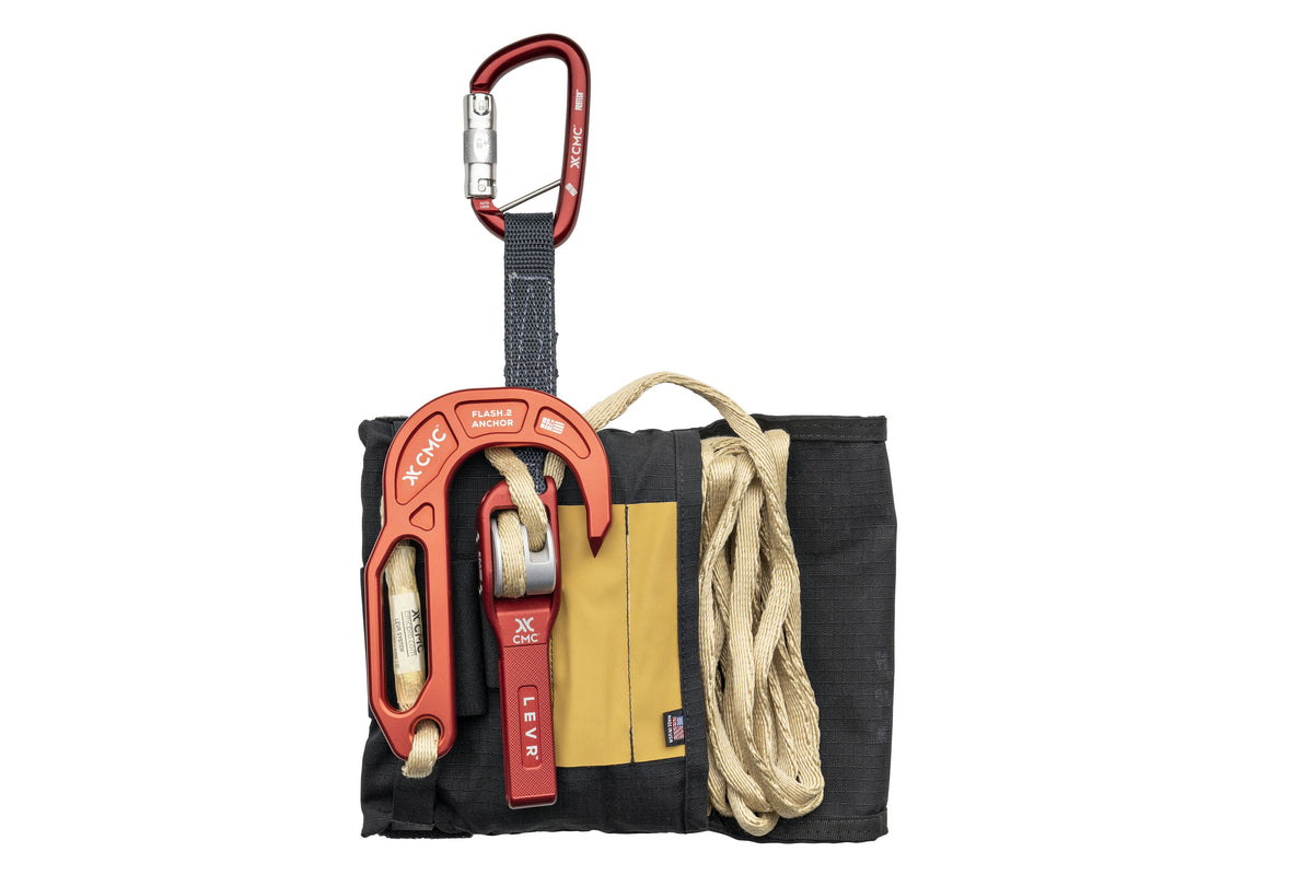 CMC LEVR Escape System, firefighter escape system with descender and line, SKU 500360, side view - imagen 4