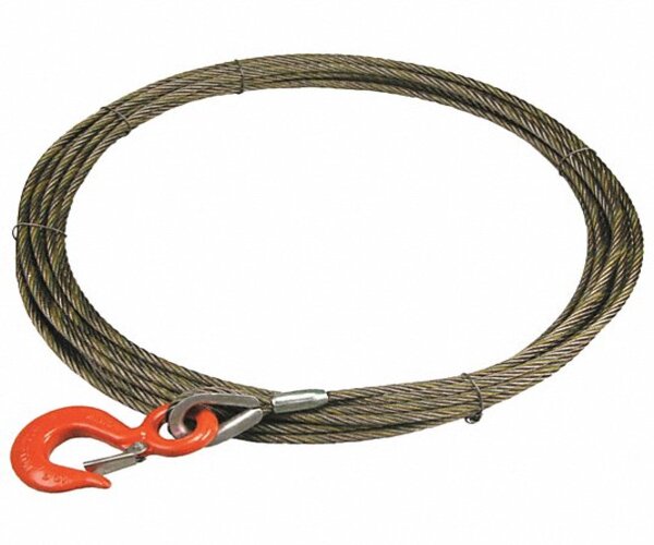 Extension Cable 6X19 Iwrc W/Eye Hook & Latch One End Thimble Other End