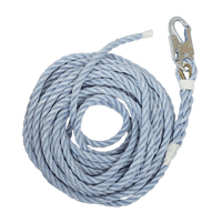 FallTech 50' Construction-Grade Vertical Lifeline with Taped End