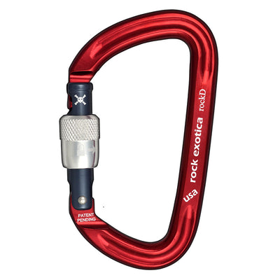 Rock Exotica rockD Screw-Lock Carabiner– The rockD is the carabiner of choice when seeking the highest strength in a standard-sized aluminum frame. – Now available at MTN Shop US.