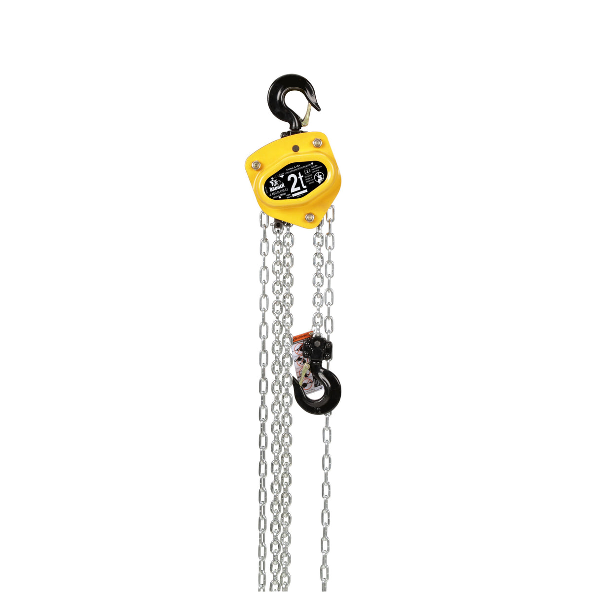 Badger Manual Hoist 0.5t to 10t– The Badger Manual Hoist (0.5t to 10t) is a low headroom, lightweight, and durable hoist that is designed for lifting and pulling operations in various settings. It features a formed steel enclosure that protects against contamination, fully enclosed gearing, a self-adjusting load brake, and drop forged alloy hooks with heavy-duty safety latches, among other features. – Now available at MTN Shop US. - imagen 4