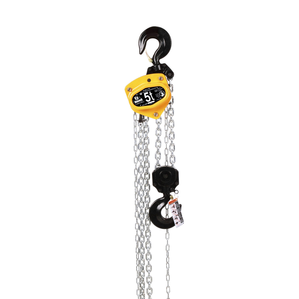 Badger Manual Hoist 0.5t to 10t– The Badger Manual Hoist (0.5t to 10t) is a low headroom, lightweight, and durable hoist that is designed for lifting and pulling operations in various settings. It features a formed steel enclosure that protects against contamination, fully enclosed gearing, a self-adjusting load brake, and drop forged alloy hooks with heavy-duty safety latches, among other features. – Now available at MTN Shop US. - imagen 6