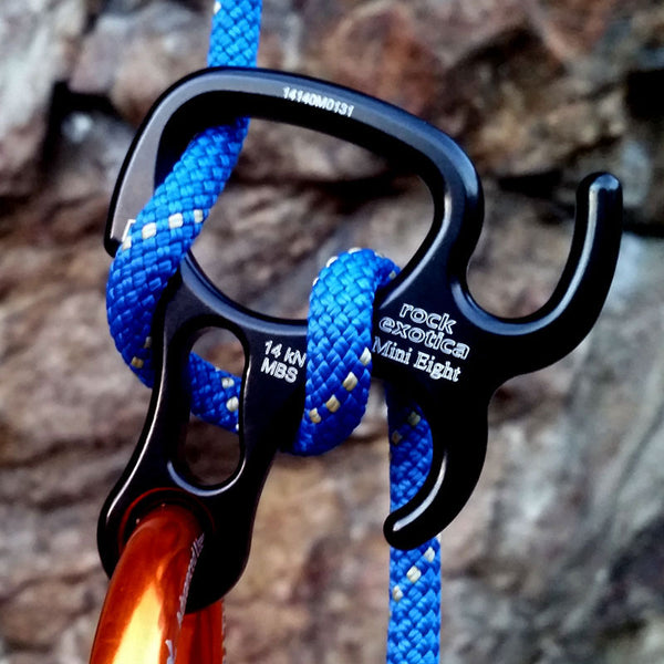 Rock Exotica MiniEight Descender– The MiniEight features side ears that let you easily adjust friction and accommodate a wide range of rope sizes. Additionally, – Now available at MTN Shop US.