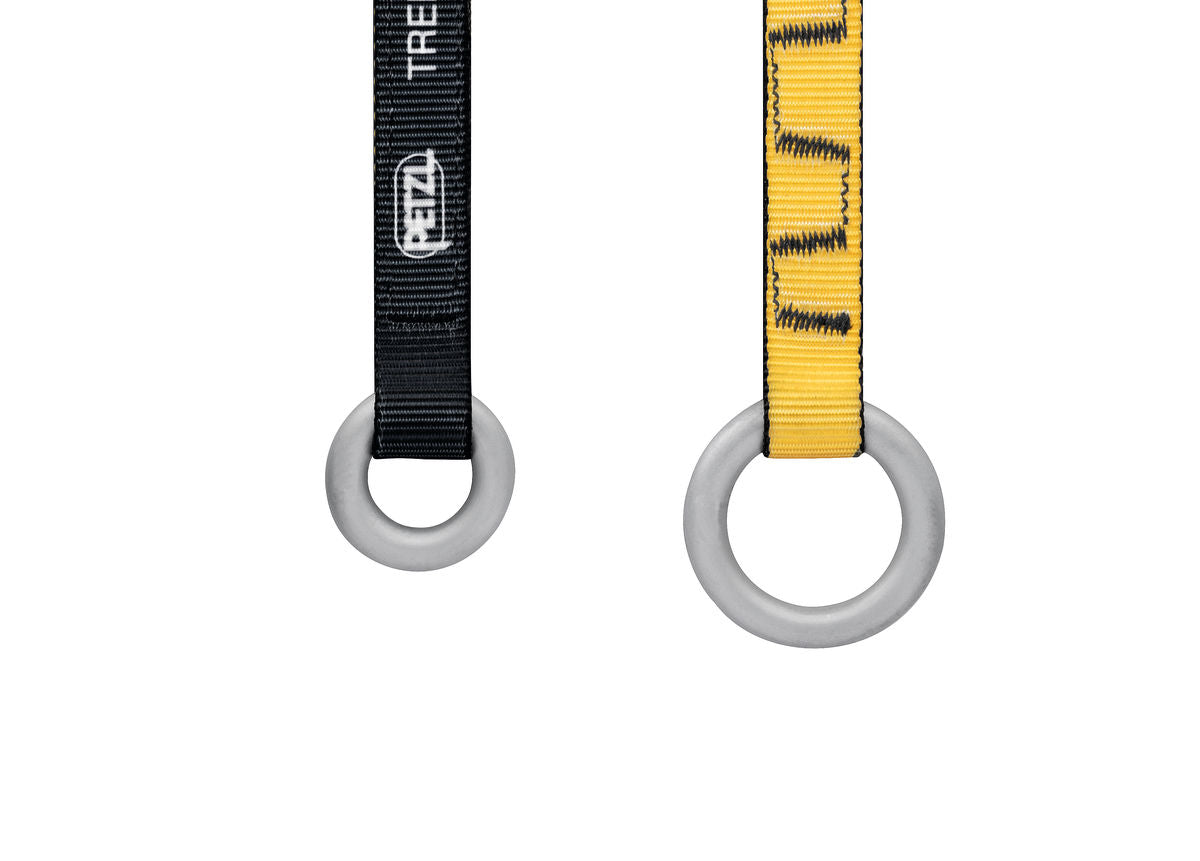 Petzl TREESBEE Anchor Strap For Tree Protection – The Petzl Treesbee Anchor Strap is a strap that provides friction protection for tree care when using ropes with spliced terminations. The strap protects the tree from abrasion while improving rope glide at the anchor. The anchor strap is used with ropes with spliced terminations by placing the splice through the small ring. The durable rings are made from galvanized steel. – Now available at MTN Shop US. - imagen 2