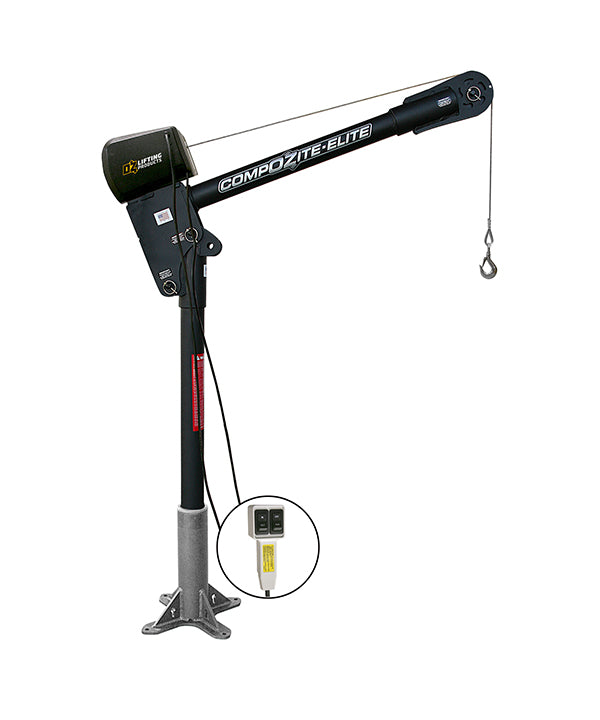 OZ Lifting Elite Davit Crane Carbon Fiber– The Compozite Elite Davits Crane from OZ Lifting are pound for pound the lightest and the strongest on the market thanks to its carbon fiber build. The crane weighs only 37lbs and has a lifting capacity of 1200lbs. The crane is available with a manual winch, 110V AC electric winch or a 12V DC electric winch. Each crane has been individually tested and certified at 125%. – Now available at MTN Shop US. - imagen 3