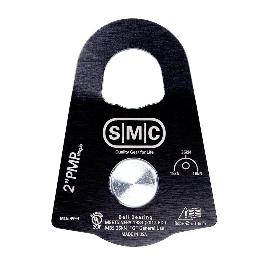 PMI SMC 2” Single Prusik Minding Pulley – NFPA– SMC’s 2” Single Prusik Minding Pulley is NFPA compliant and the perfect mid-sized PMP for rigging with 11mm - 13mm rope. Ideal when there is no room for a 3" PMP. – Now available at MTN Shop US. - imagen 2