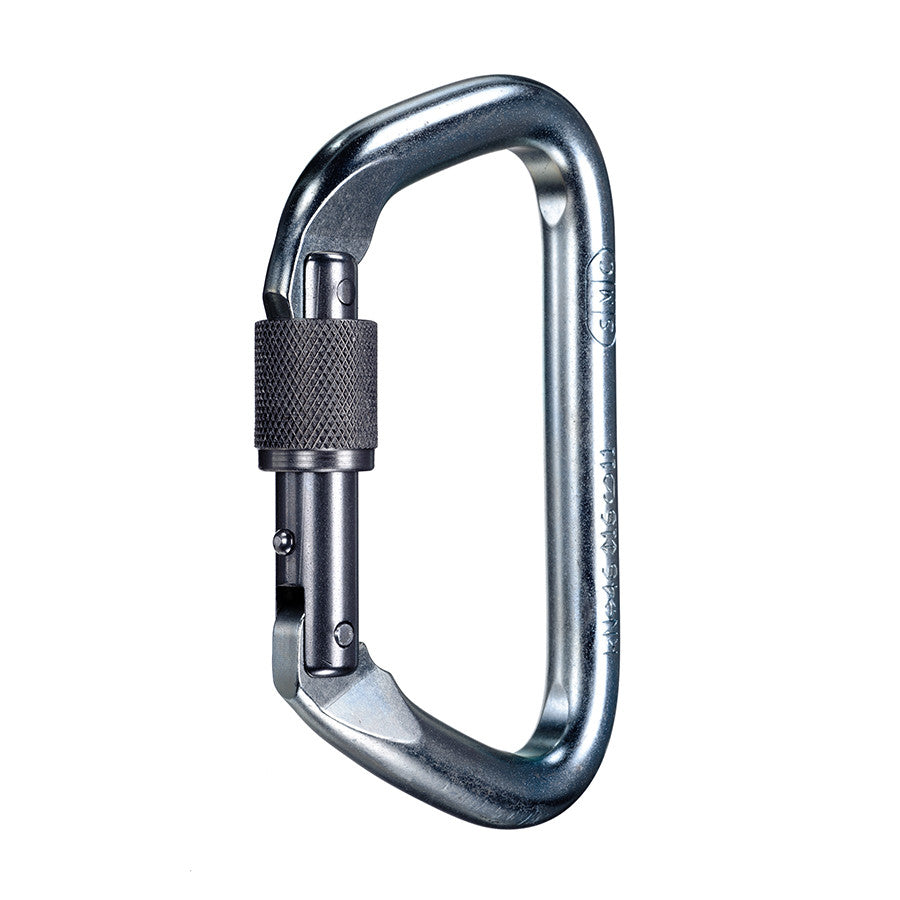 PMI SMC Large Locking D Steel Carabiner – NFPA– The SMC Large Locking D Steel Carabiner – NFPA is ideal for usage by fire and rescue professionals. Zinc-coated finish great for tactical use. Stainless steel option available – Now available at MTN Shop US. - imagen 3