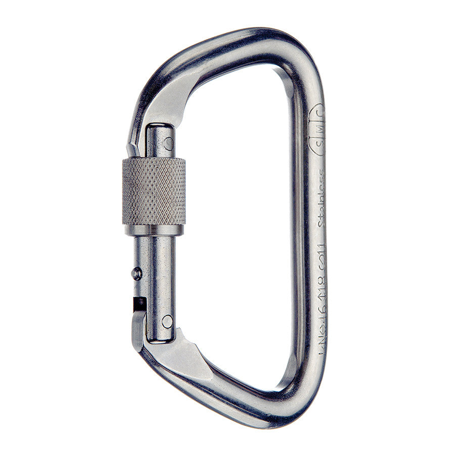 PMI SMC Large Locking D Stainless Steel Carabiner– The SMC Large Locking D Stainless Steel Carabiners are ideal for rescue professionals. Easily fits over litter rails; stainless steel or black coated finish – Now available at MTN Shop US. - imagen 3
