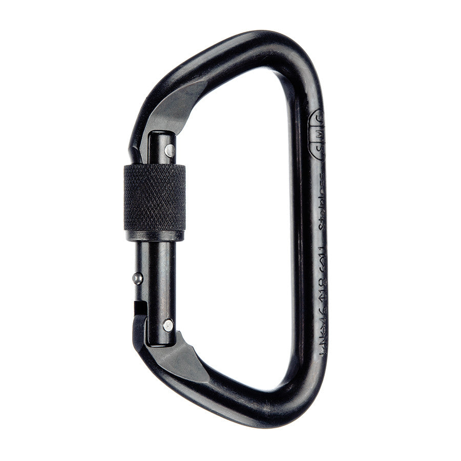 PMI SMC Large Locking D Stainless Steel Carabiner– The SMC Large Locking D Stainless Steel Carabiners are ideal for rescue professionals. Easily fits over litter rails; stainless steel or black coated finish – Now available at MTN Shop US. - imagen 6