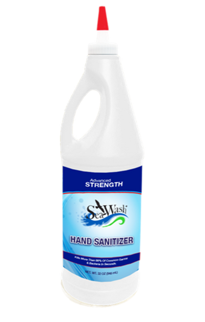 Desinfectante para manos SeaWash de MTN que cumple con la FDA, 32 oz (caja de 12): el desinfectante para manos en gel SeaWash de Smitty's Supply viene en una caja de botellas de 12 cuartos con tapas de transferencia EZ. Ahora disponible en MTN Shop US.