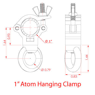 Doughty Eye Clamp: 1'' Atom Hanging Clamp Specifications - MTN Shop - imagen 3