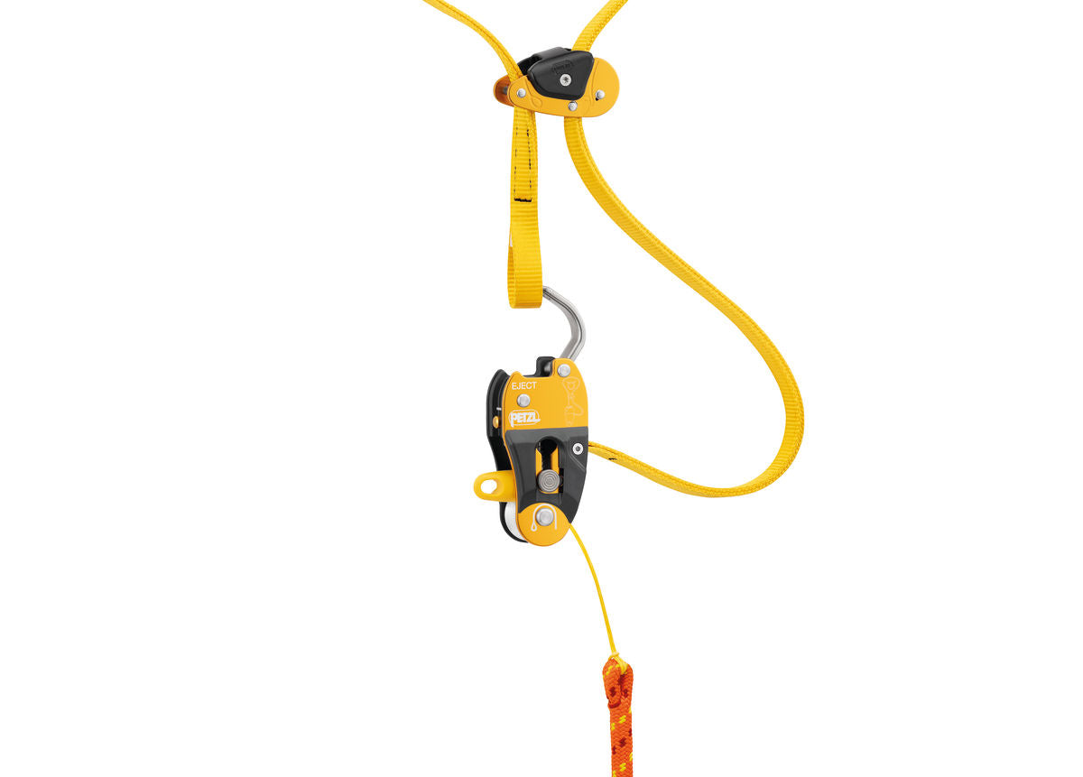 Yellow and black Petzl Eject adjustable friction saver (Model: G001AA00) - imagen 4