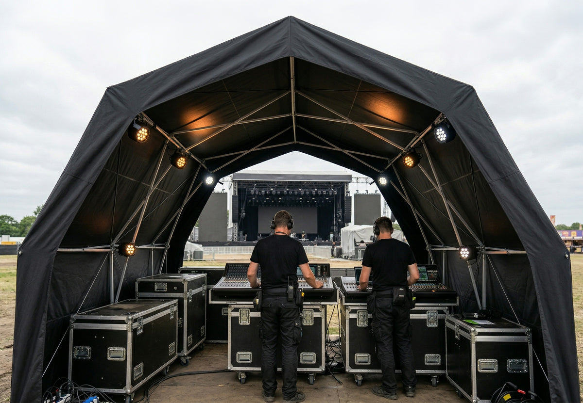 Konligo commercial pop-up tent set up as a front-of-house booth at a live event - imagen 3