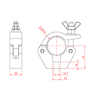 Doughty Slimline Half Coupler with Stainless Eye Bolt - imagen 3