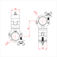 Doughty 90 Degree Fixed Coupler - Atom Clamp, (Cheeseboro) - imagen 3