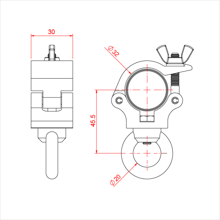 Doughty 32mm Atom Hanging Clamp - imagen 3