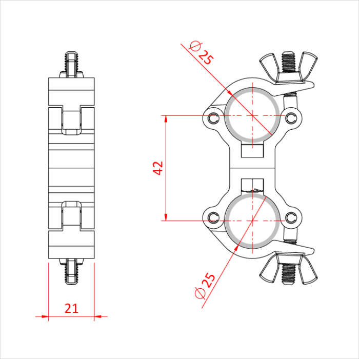 Doughty 25mm Atom Parallel Coupler - imagen 3