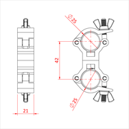 Doughty 25mm Atom Parallel Coupler - imagen 3