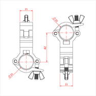 Doughty 25mm Atom 90° Fixed Coupler - imagen 3