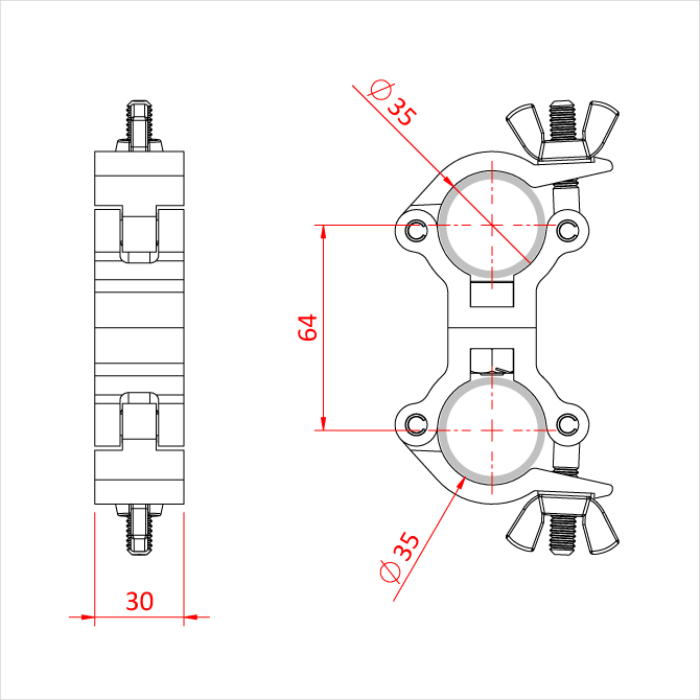 Doughty Parallel Coupler (35mm Atom Clamp), (Cheeseboro) - imagen 3