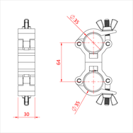 Doughty Parallel Coupler (35mm Atom Clamp), (Cheeseboro) - imagen 3
