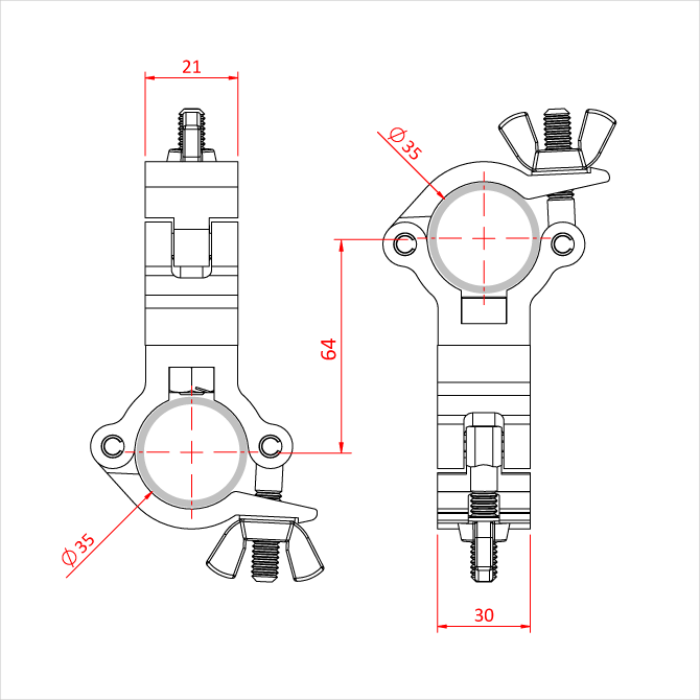 Doughty 35mm Atom 90° Fixed Coupler - imagen 3