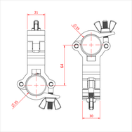 Doughty 35mm Atom 90° Fixed Coupler - imagen 3