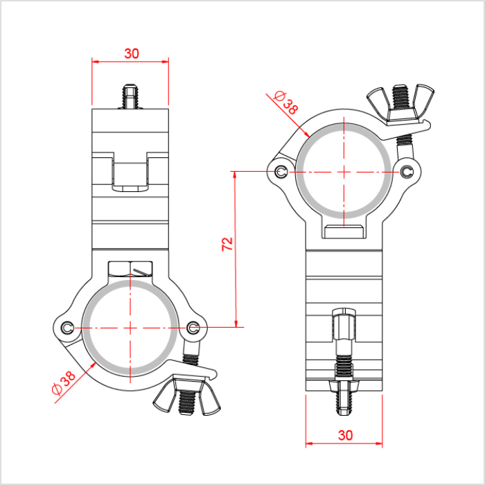 Doughty 90 Degree Fixed Coupler - Atom Clamp, (Cheeseboro) - imagen 3