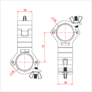 Doughty 90 Degree Fixed Coupler - Atom Clamp, (Cheeseboro) - imagen 3