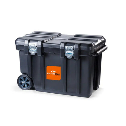 Maletín de transporte para polipasto CM BatteryStar, maletín de transporte cerrado con ruedas y etiqueta CM BatteryStar