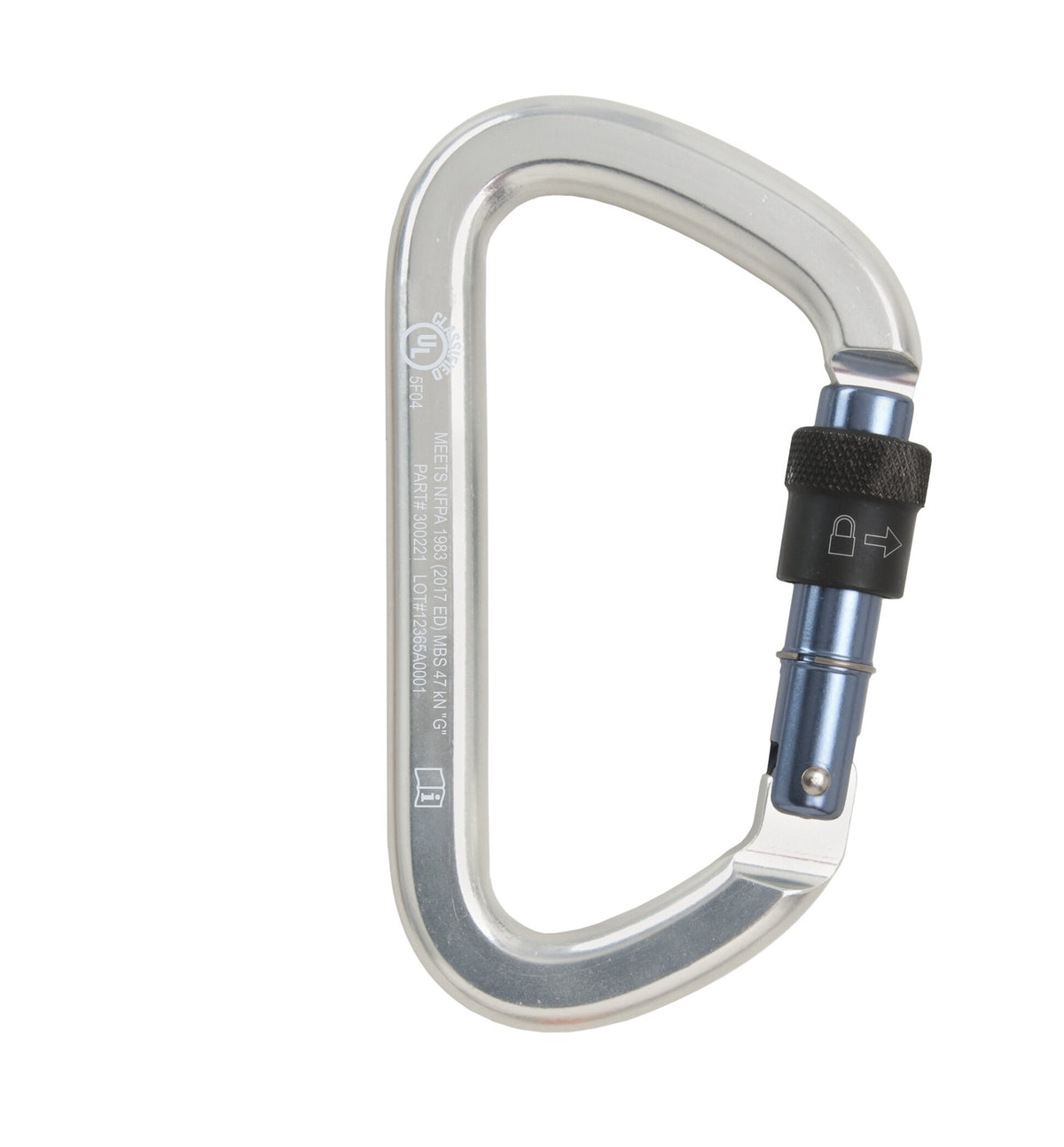 CMC Proseries Aluminum Key-lock Carabiners, anodised aluminium key-lock locking carabiner, SKU 300221, close-up detail - imagen 6