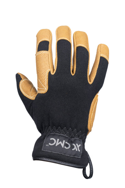 CMC Rappel GT Glove, leather rappelling glove with reinforced palm, close-up detail