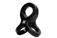 CMC SQUID Rig Plate, placa de rigging multiplanar de aluminio anodizado negro con grandes orificios para mosquetones