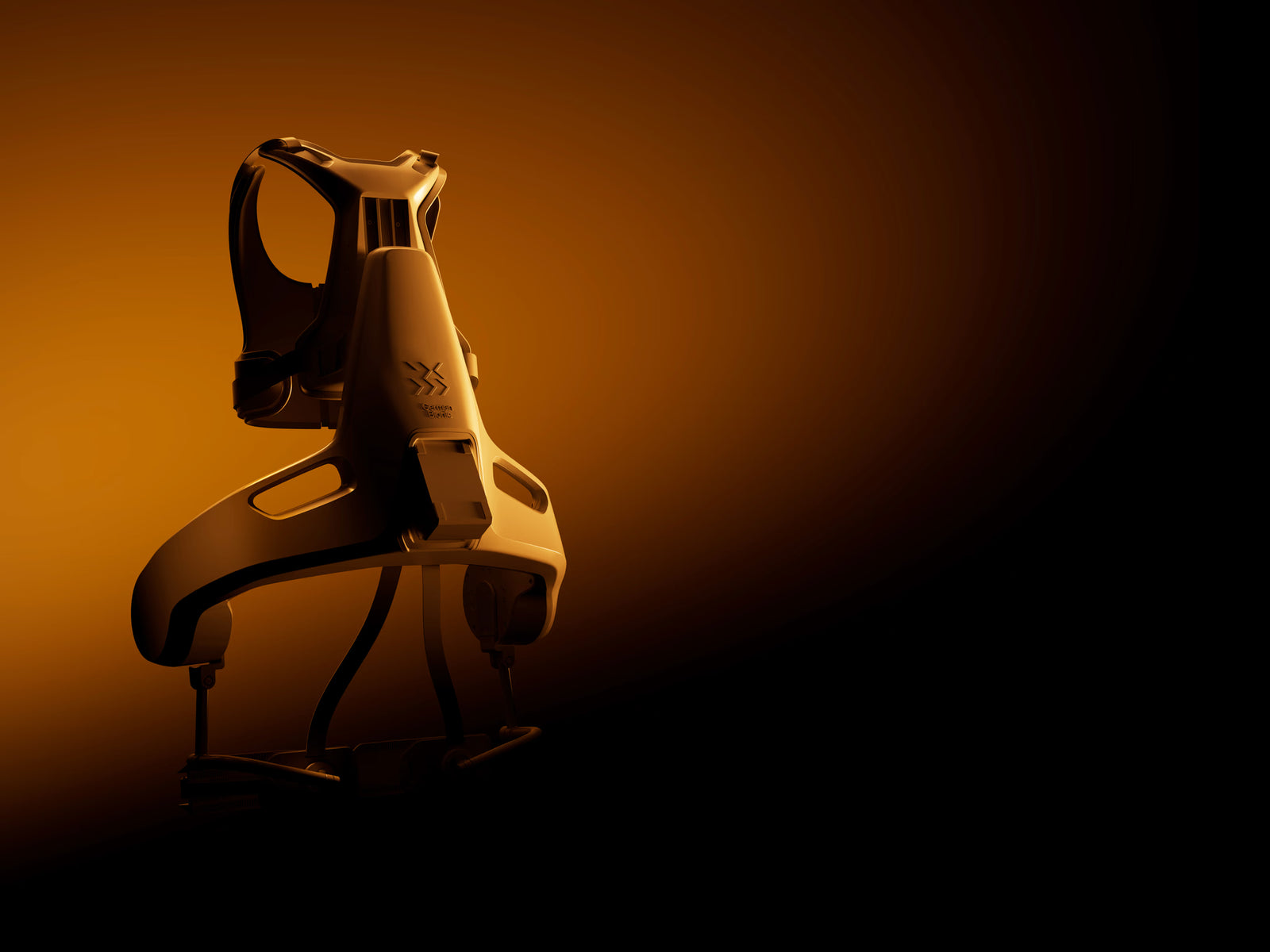 Bicycle seat post with 'XX' branding on a dark background