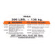CM Capacity Warning Label (300 Lbs) Prostar