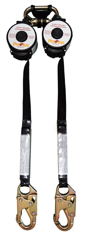 ProPlus Dual Self Retracting Device Ultra-Mini– 8' x 1" Dyneema & Polyester Lanyard. 900 lb Maximum Arresting Force (MAF). Inline Impact Indicator. Inline Shock Absorber – Now available at MTN Shop US.