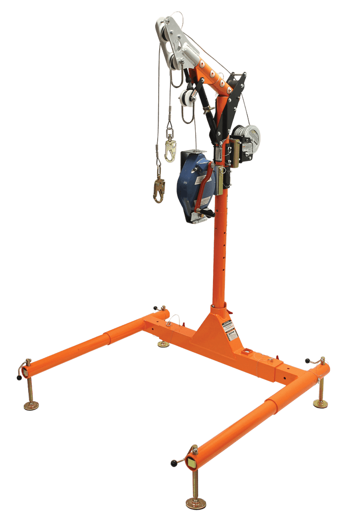 FallTech 5pc Confined Space Davit System with 12" to 29" Offset Davit Arm, Winch and SRL-R