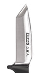 Estwing® 4" and 6" Fixed Blade Steel Tanto Knife– Estwing’s Tanto Knife is the ultimate in durability and design. Styled after japanese swords, it has a dagger like design. It is also lightweight and easy to carry. The Tanto is forged in one piece of U.S. steel, with hand sharpened edges and an outdoor powder coated hilt. The double beveled blade makes it easy to sharpen. The Tanto knife is available in the 4" or 6" blade and comes with a high quality nylon sheath. – Now available at MTN Shop US.