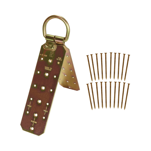 Anclaje de techo de madera reutilizable con bisagras