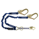 4½' to 6' ElasTech® Energy Absorbing Lanyard, Double-leg with SRL D-ring and Steel Rebar Hooks