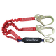 6' Ironman® 12' free fall Elasticated Energy Absorbing Lanyard, Double-leg with Steel Connectors