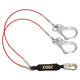 6' Leading Edge Cable Energy Absorbing Lanyard, Double-leg with Aluminum Connectors